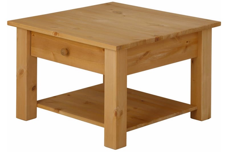 Evonne Soffbord 60 cm med Förvaring Låda + Hylla - Brun - Möbler - Vardagsrum - Soffbord & vardagsrumsbord - Soffbord