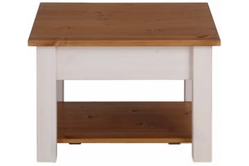 Evonne Soffbord 60 cm med Förvaring Låda + Hylla - Vit/Brun - Möbler - Vardagsrum - Soffbord & vardagsrumsbord - Soffbord