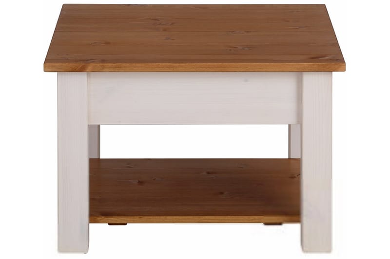 Evonne Soffbord 60 cm med Förvaring Låda + Hylla - Vit/Brun - Möbler - Vardagsrum - Soffbord & vardagsrumsbord - Soffbord