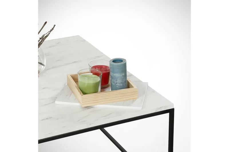 Falan Soffbord 75 cm Marmormönster - Vit/Svart - Möbler - Vardagsrum - Soffbord & vardagsrumsbord - Soffbord