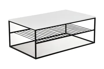 Falan Soffbord 95 cm med Förvaring Hyllor Ribbor - Vit/Svart - Möbler - Vardagsrum - Soffbord & vardagsrumsbord - Soffbord