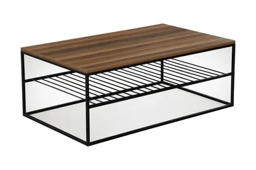 Falan Soffbord 95 cm med Hylla Ribbor - Brun - Möbler - Vardagsrum - Soffbord & vardagsrumsbord - Soffbord