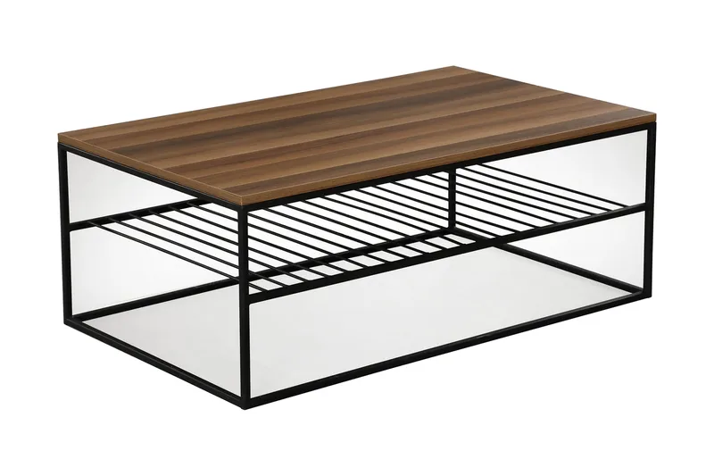 Falan Soffbord 95 cm med Hylla Ribbor - Brun - Möbler - Vardagsrum - Soffbord & vardagsrumsbord - Soffbord