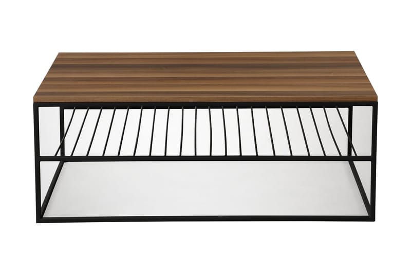 Falan Soffbord 95 cm med Hylla Ribbor - Brun - Möbler - Vardagsrum - Soffbord & vardagsrumsbord - Soffbord