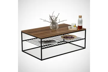 Falan Soffbord 95 cm med Hylla Ribbor - Brun - Möbler - Vardagsrum - Soffbord & vardagsrumsbord - Soffbord