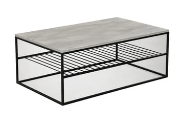 Falan Soffbord 95 cm med Hyllor Ribbor - Grå/Vit - Möbler - Vardagsrum - Soffbord & vardagsrumsbord - Soffbord