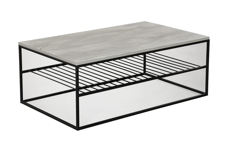 Falan Soffbord 95 cm med Hyllor Ribbor - Grå/Vit - Möbler - Vardagsrum - Soffbord & vardagsrumsbord - Soffbord