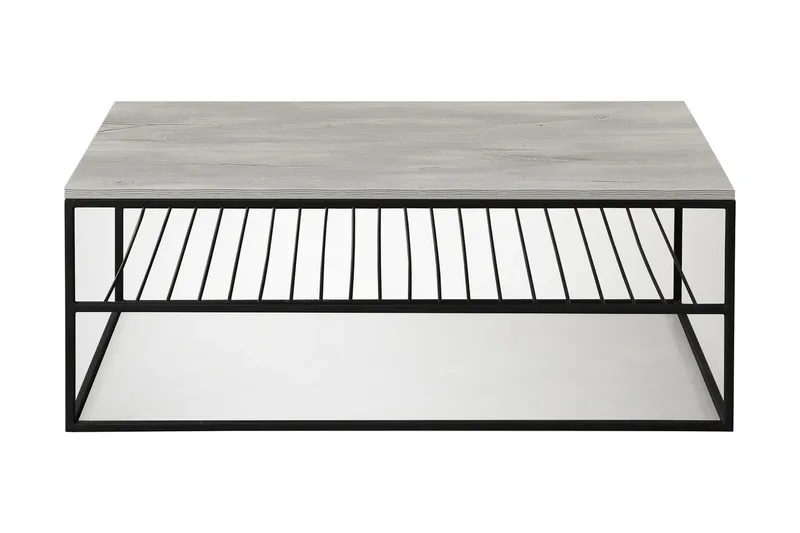 Falan Soffbord 95 cm med Hyllor Ribbor - Grå/Vit - Möbler - Vardagsrum - Soffbord & vardagsrumsbord - Soffbord