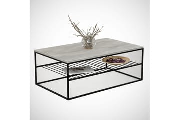 Falan Soffbord 95 cm med Hyllor Ribbor - Grå/Vit - Möbler - Vardagsrum - Soffbord & vardagsrumsbord - Soffbord