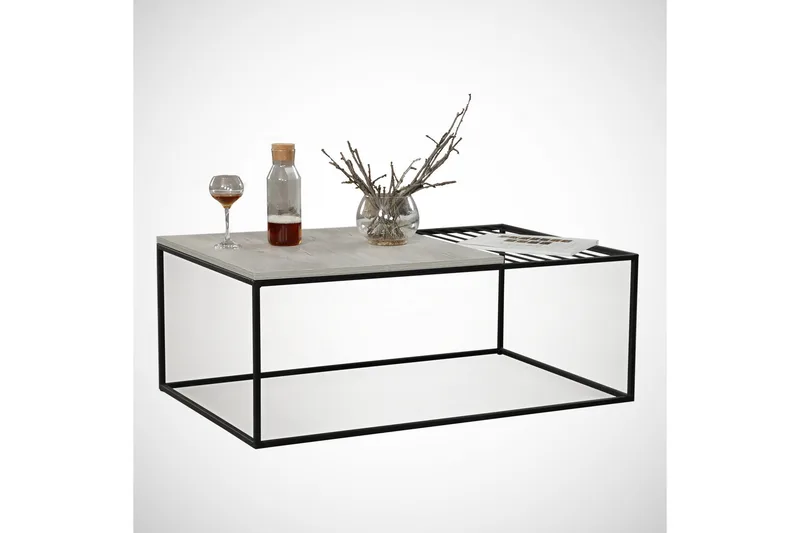 Falan Soffbord 95 cm Ribbor - Vit/Marmor - Möbler - Vardagsrum - Soffbord & vardagsrumsbord - Soffbord