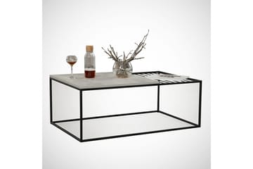 Falan Soffbord 95 cm Ribbor - Vit/Marmor - Möbler - Vardagsrum - Soffbord & vardagsrumsbord - Soffbord