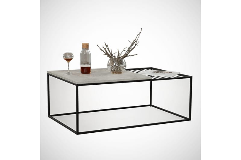 Falan Soffbord 95 cm Ribbor - Vit/Marmor - Möbler - Vardagsrum - Soffbord & vardagsrumsbord - Soffbord