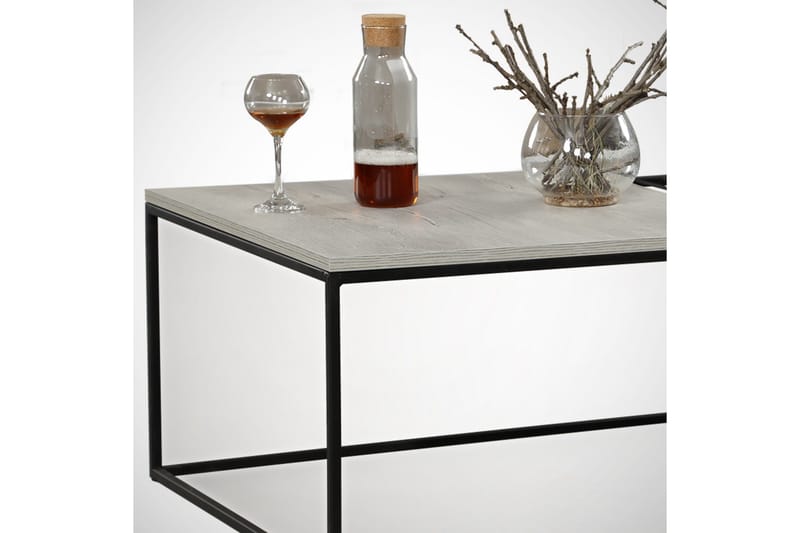 Falan Soffbord 95 cm Ribbor - Vit/Marmor - Möbler - Vardagsrum - Soffbord & vardagsrumsbord - Soffbord