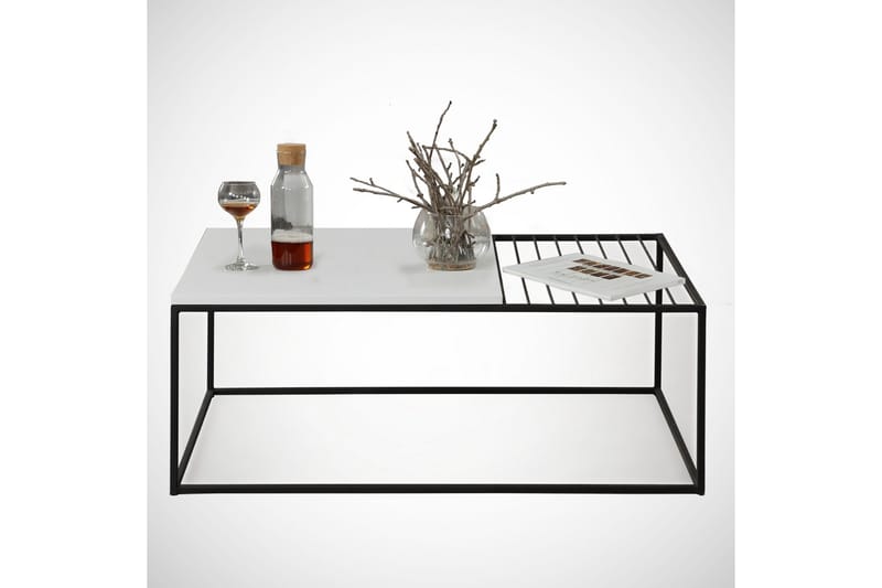 Falan Soffbord 95 cm Ribbor - Vit/Svart - Möbler - Vardagsrum - Soffbord & vardagsrumsbord - Soffbord