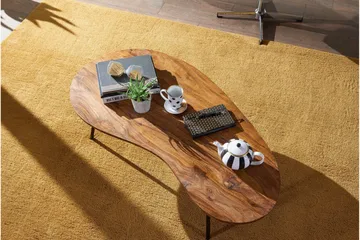 Fanks Soffbord 122 cm Njurformat - Massivt Trä/Svart - Möbler - Vardagsrum - Soffbord & vardagsrumsbord - Soffbord