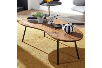Fanks Soffbord 122 cm Njurformat - Massivt Trä/Svart - Möbler - Vardagsrum - Soffbord & vardagsrumsbord - Soffbord