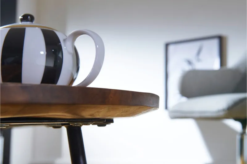 Fanks Soffbord 122 cm Njurformat - Massivt Trä/Svart - Möbler - Vardagsrum - Soffbord & vardagsrumsbord - Soffbord