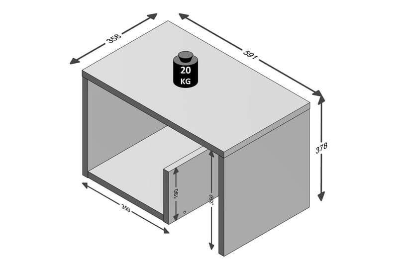 FMD Soffbord 2-i-1 59,1x35,8x37,8 cm vit - Vit - Möbler - Vardagsrum - Soffbord & vardagsrumsbord - Soffbord