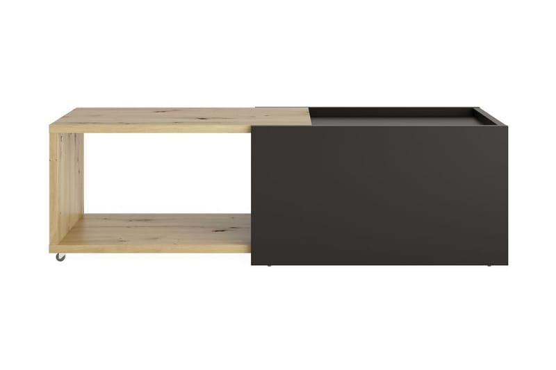 FMD Utdragbart soffbord artisan-ek och svart - Flerfärgad - Soffbord - Bord