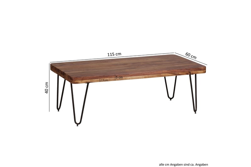 FORDLEY Soffbord 115 cm Massivt Trä/Svart - Möbler - Vardagsrum - Soffbord & vardagsrumsbord - Soffbord