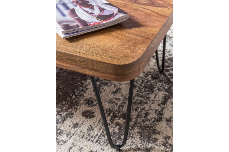 FORDLEY Soffbord 115 cm Massivt Trä/Svart - Möbler - Vardagsrum - Soffbord & vardagsrumsbord - Soffbord