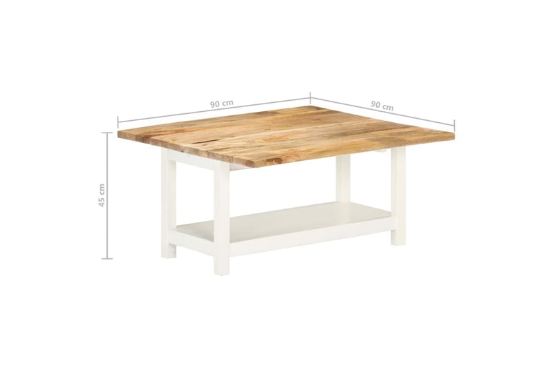 Förlängningsbart soffbord vit 90x(45-90)x45 cm massivt mango - Vit - Soffbord - Bord