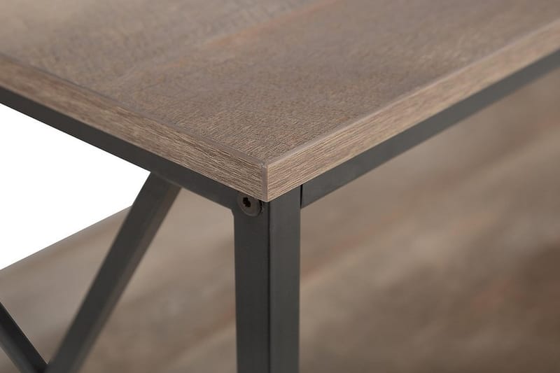 FORRIEN Soffbord 120 cm med Förvaring Hylla Mörkbrun/Svart - Möbler - Vardagsrum - Soffbord & vardagsrumsbord - Soffbord
