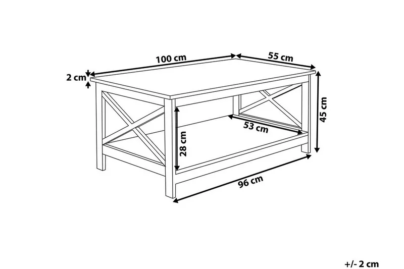 Fostia Soffbord 100 cm med Förvaring Hylla - Vit - Möbler - Vardagsrum - Soffbord & vardagsrumsbord - Soffbord