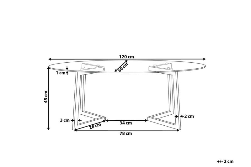 Frechen Soffbord 120 cm - Glas/Guld - Möbler - Vardagsrum - Soffbord & vardagsrumsbord - Soffbord