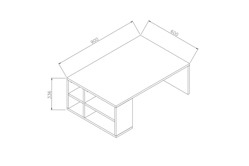 FREDDY Soffbord 90 cm med Förvaring Hyllor Vit - Vit - Möbler - Vardagsrum - Soffbord & vardagsrumsbord - Soffbord