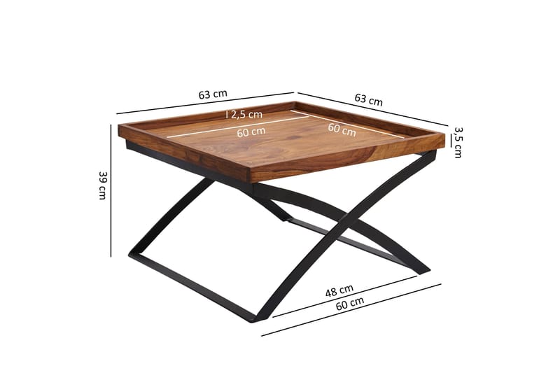 Frederik Soffbord 63 cm - Massivt Trä/Svart - Möbler - Vardagsrum - Soffbord & vardagsrumsbord - Soffbord