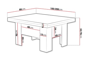 Frodo 100 cm Utdragbart Rektangulärt Soffbord i Ek - Beige|Grå - Möbler - Vardagsrum - Soffbord & vardagsrumsbord - Soffbord