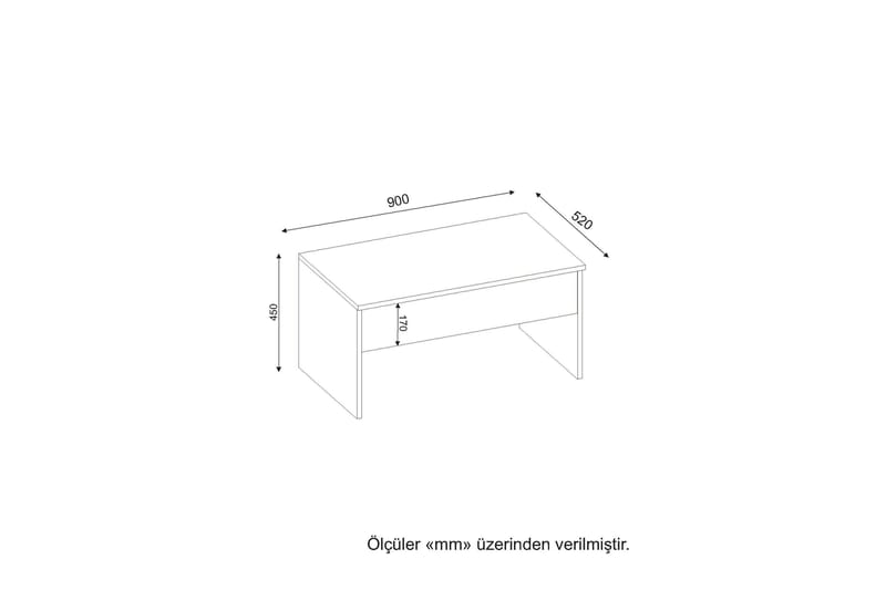 Furny Home Soffbord 90 cm Höj- och Sänkbar med Förvaring - Vit - Möbler - Vardagsrum - Soffbord & vardagsrumsbord - Soffbord