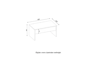 Furny Home Soffbord 90 cm Höj- och Sänkbar med Förvaring - Vit - Möbler - Vardagsrum - Soffbord & vardagsrumsbord - Soffbord