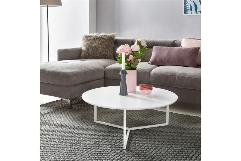 Giamanco Soffbord 80 cm Runt - Vit - Möbler - Vardagsrum - Soffbord & vardagsrumsbord - Soffbord