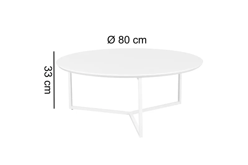 Giamanco Soffbord 80 cm Runt - Vit - Möbler - Vardagsrum - Soffbord & vardagsrumsbord - Soffbord