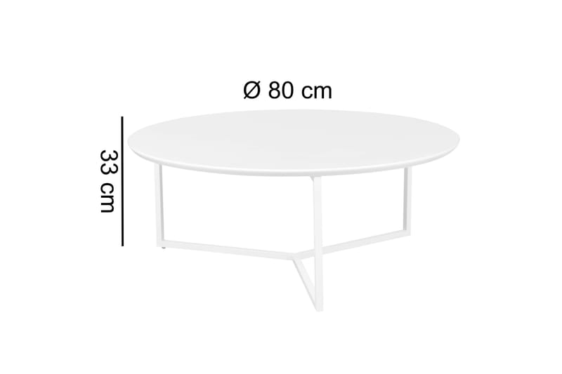 Giamanco Soffbord 80 cm Runt - Vit - Möbler - Vardagsrum - Soffbord & vardagsrumsbord - Soffbord