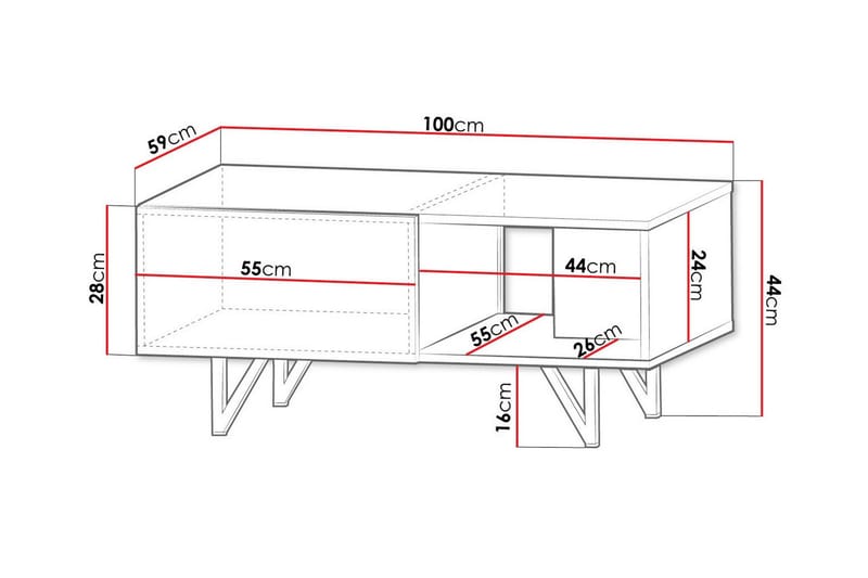 Glenndale Soffbord 59 cm Vit - Möbler - Vardagsrum - Soffbord & vardagsrumsbord - Soffbord