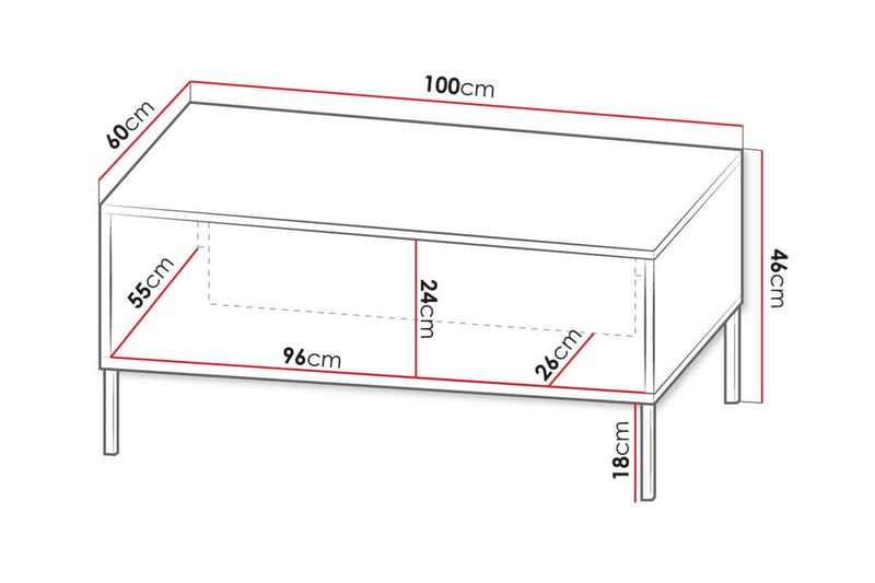 Glenndale Soffbord 60 cm Svart - Möbler - Vardagsrum - Soffbord & vardagsrumsbord - Soffbord