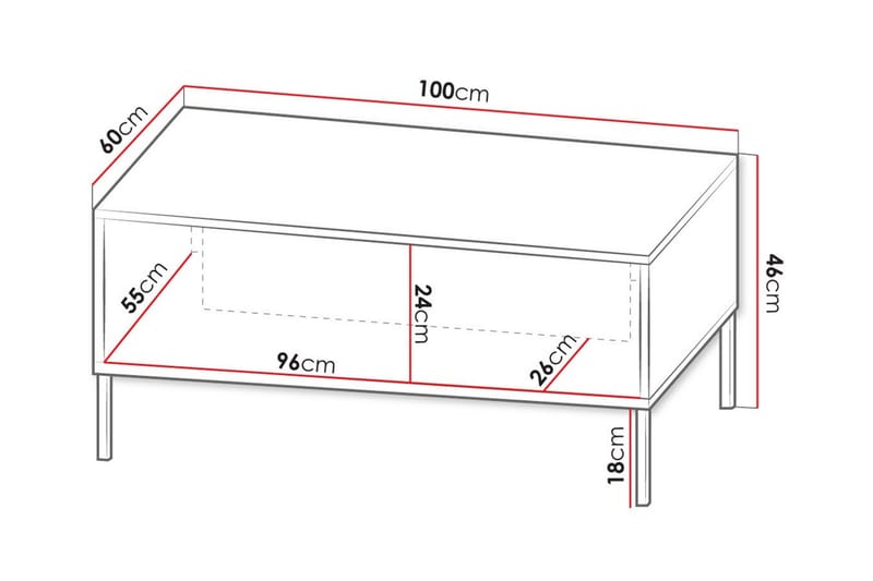 Glenndale Soffbord 60 cm Vit - Möbler - Vardagsrum - Soffbord & vardagsrumsbord - Soffbord