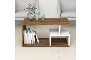 GOIANIA Soffbord 90 cm med Förvaring Hyllor Mörkbrun/Natur/V - Möbler - Vardagsrum - Soffbord & vardagsrumsbord - Soffbord