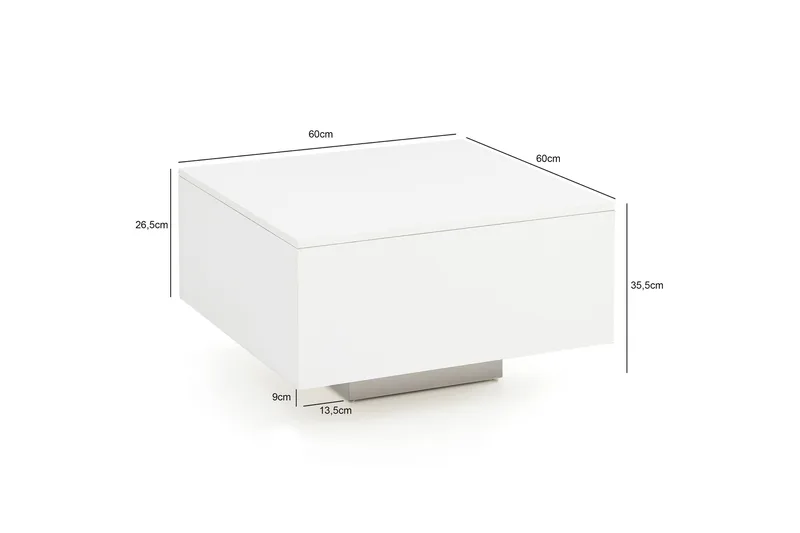 Golnick Soffbord 60 cm med Förvaring - Vit - Möbler - Vardagsrum - Soffbord & vardagsrumsbord - Soffbord