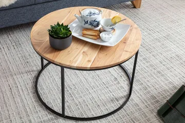 Gorizia Soffbord 60 cm Runt - Akacia/Svart - Möbler - Vardagsrum - Soffbord & vardagsrumsbord - Soffbord