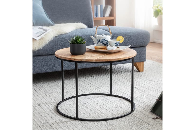 Gorizia Soffbord 60 cm Runt - Akacia/Svart - Möbler - Vardagsrum - Soffbord & vardagsrumsbord - Soffbord