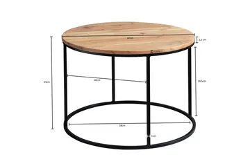 Gorizia Soffbord 60 cm Runt - Akacia/Svart - Möbler - Vardagsrum - Soffbord & vardagsrumsbord - Soffbord