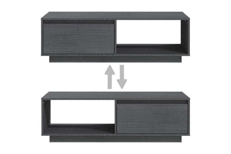 Soffbord grå 110x50x33,5 cm massiv furu - Grå - Soffbord - Bord