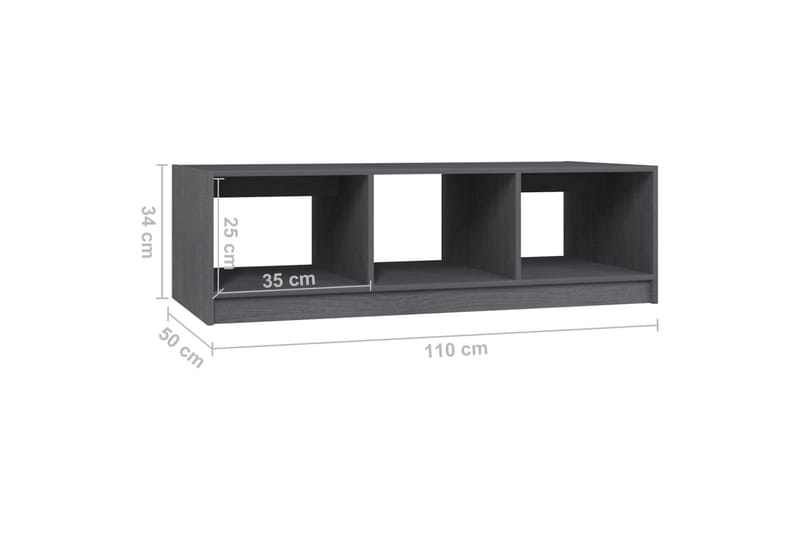 Soffbord grå 110x50x34 cm massiv furu - Grå - Soffbord - Bord