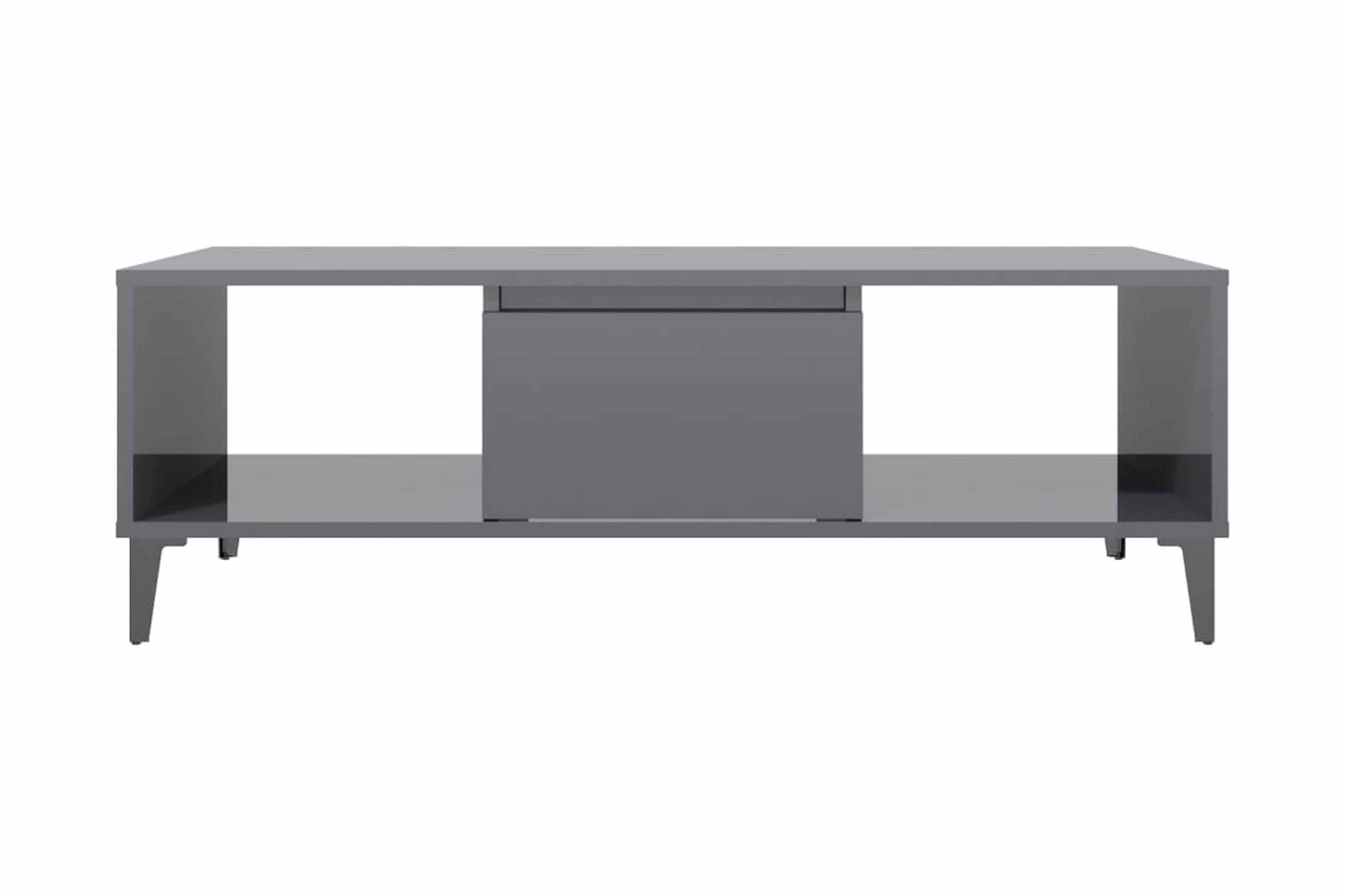 Soffbord grå högglans 103,5x60x35 cm spånskiva – Grå