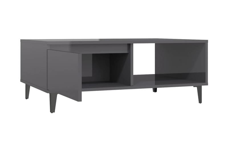 Soffbord grå högglans 90x60x35 cm spånskiva - Grå - Soffbord - Bord