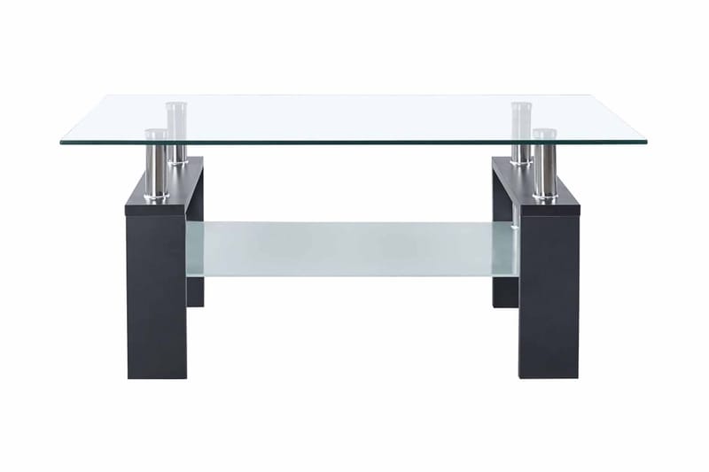 Soffbord grå och transparent 95x55x40 cm härdat glas - Bord - Soffbord